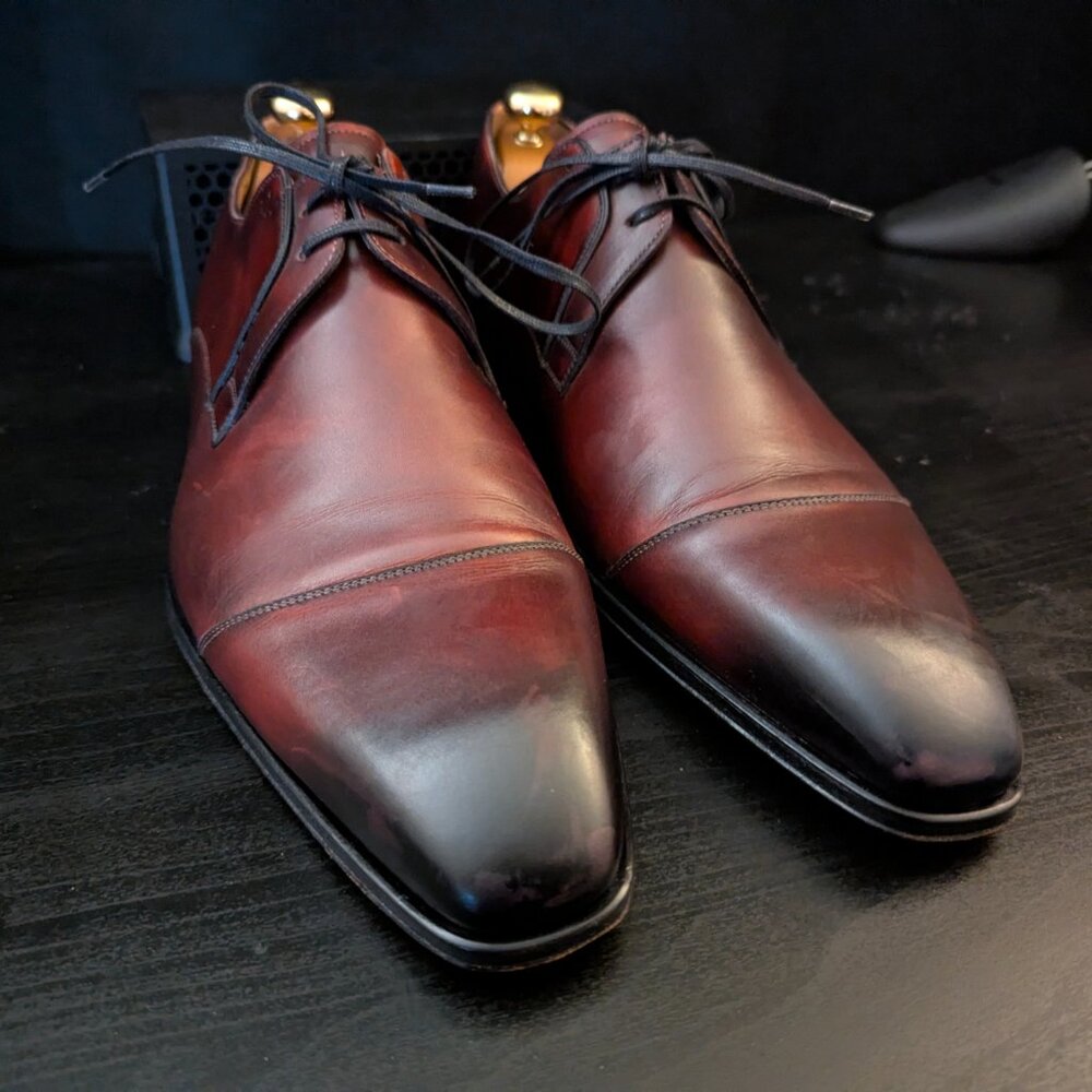 Finsbury Collection Vendome Men's Brown Leather Cap toe Oxfords EU 45.5 US 11.5 - Picture 3 of 14